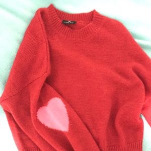Lazy Oaf Heart on Sleeve Puff Sleeve Sweater